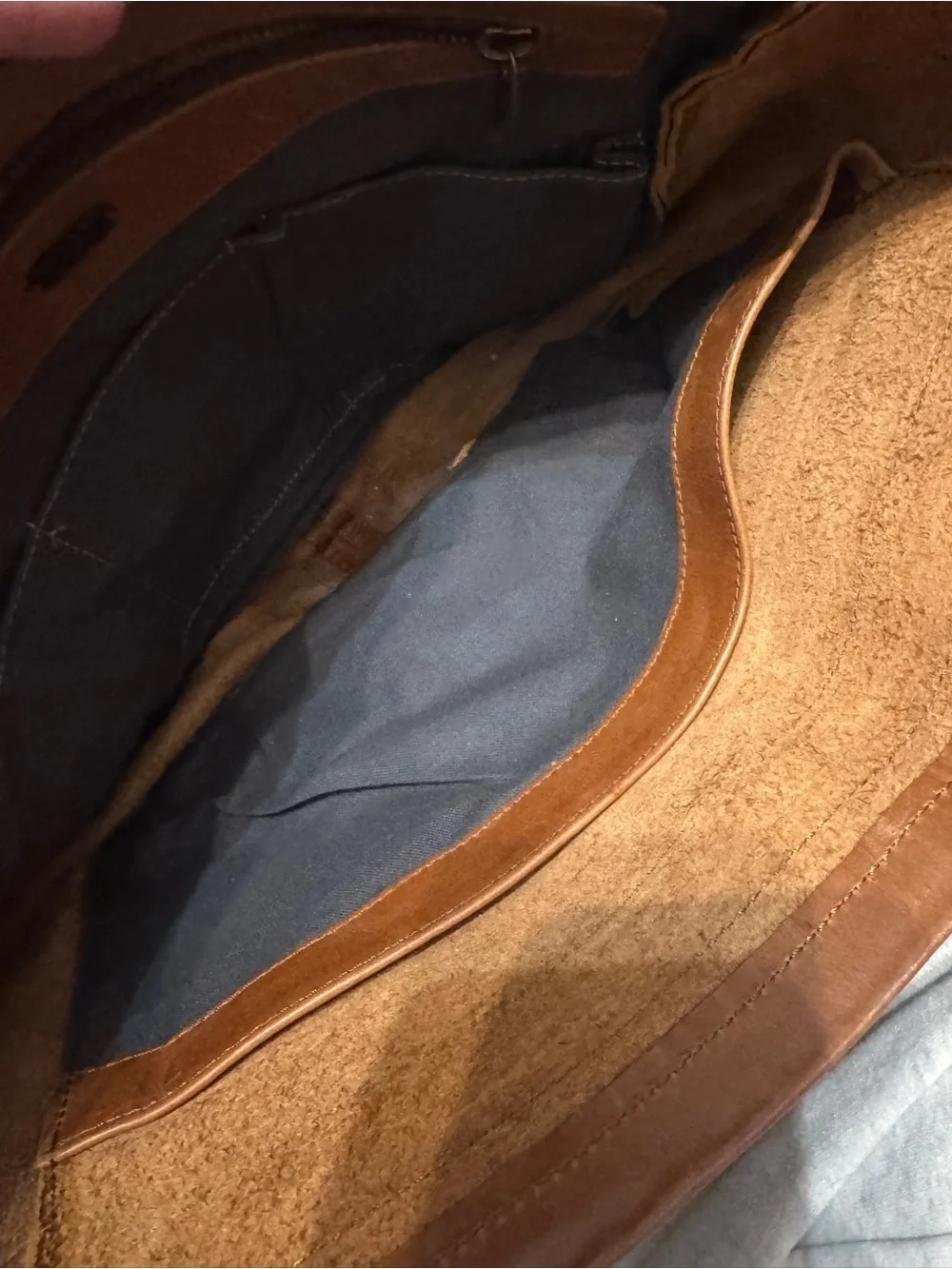 Leather Messenger Bag in Brown